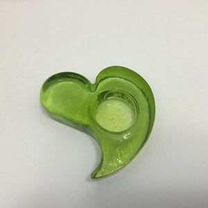 Vintage Green Glass Heart Shaped Tea Light Holder from Sea Glasbruk